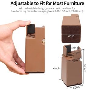 Adjustable Furniture Risers with Screw Clamp - Set of 2: 8 Pcs for Furniture